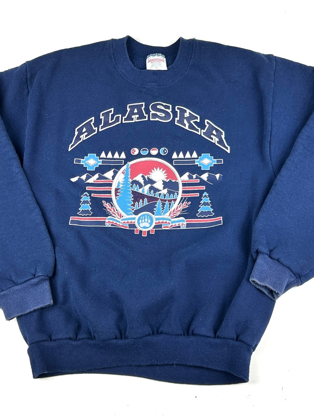 Vintage 90s Alaska Graphic Crewneck Sweatshirt - Navy